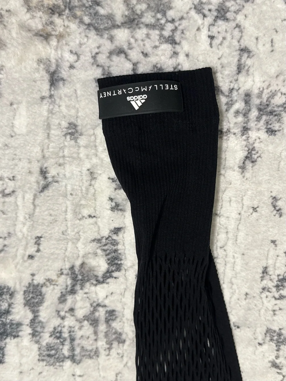 Stella McCartney Kids Black Stretch Knit Leggings with Mesh Panels